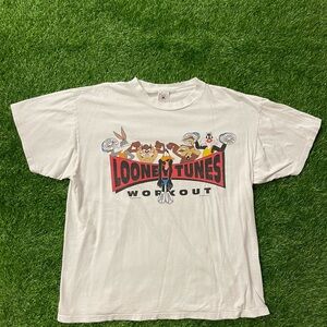 Vintage 90s looney tunes Warner bros workout gym 1994 t shirt size XL